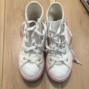 Converse Kids White and Pink High-Tops
